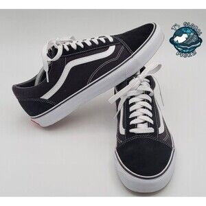 Vans Black and White Old Skool Low-Top Sneakers Mens Size 11